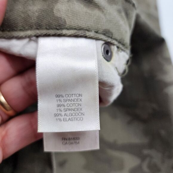 Kenneth Cole Reaction Camo Skinny Jeans Olive Green Army Green Size 27 - Picture 15 of 16